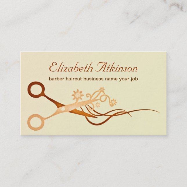 hair barber haircut stylist business card (Front)