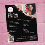 Hair Beauty Hair Nail Salon Hairdresser Beautician Flyer<br><div class="desc">A minimalist simple business beaty salon flyer that allows you to customize your business logo, business title, business description, business contact details etc. A perfect business black and rose gold themed flyer template for all types of businesses. Customize this professional business flyer and make it your own! Perfect flyer template...</div>