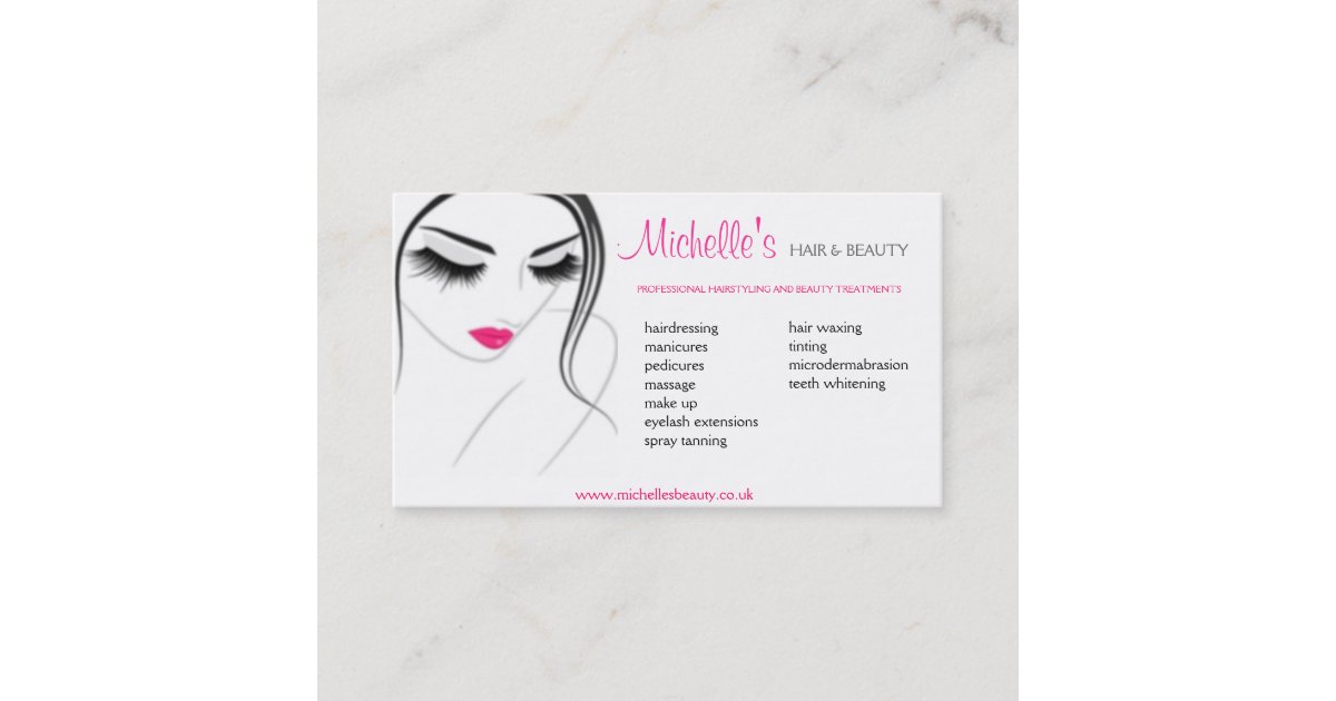 Hair And Beauty Salon Business Card Design Zazzle