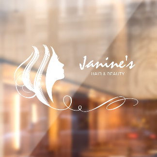 Hair & Beauty Silhouette White ID873 Window Cling