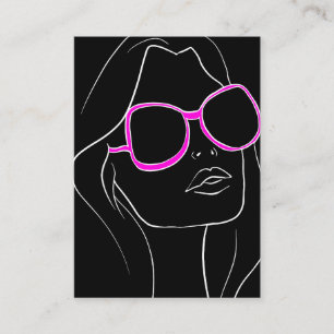 Hair & Beauty Woman's Face Pink Sunglasses Retro Business Card