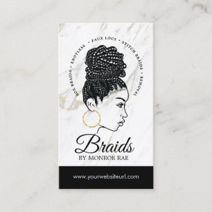 Hair Braider Braiding Salon Braid Stylist  Business Card