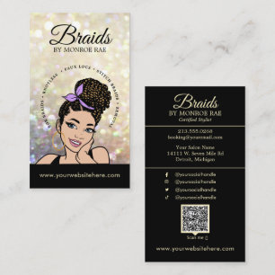 Hair Braider/Braids/Braiding/Salon - QR Code/Logo  Business Card