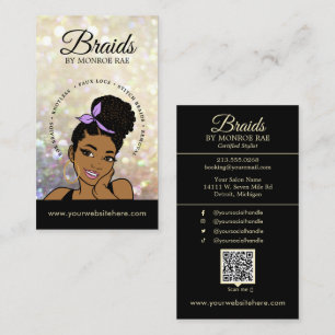 Hair Braider/Braids/Braiding/Salon - QR Code/Logo Business Card