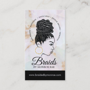 Hair Braider - Braids - Braiding - Stylist - Salon Business Card
