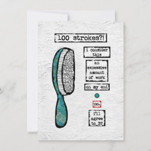 Hair Brush Contract Greeting Card - Funny Beauty