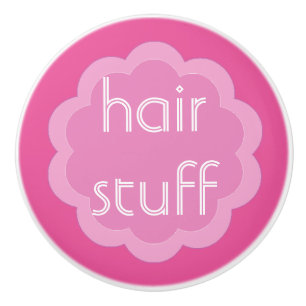 Hair care organization pink flower knob