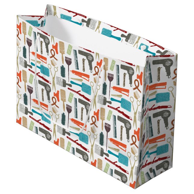 Hair Care Pattern Large Gift Bag (Front Angled)