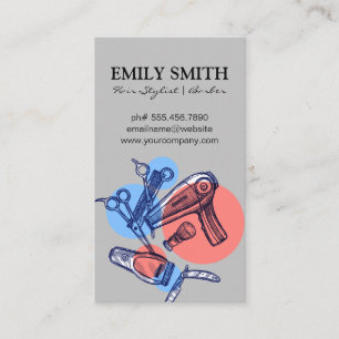 Hair Care Tools Barber Hair Stylist Business Card