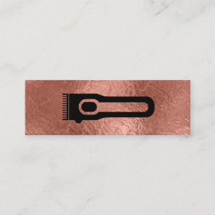 Hair Clipper Barber Stylist Rose Gold Foil Mini Business Card