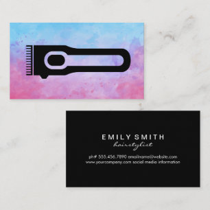 Hair Clipper   Watercolor Artistic Business Card