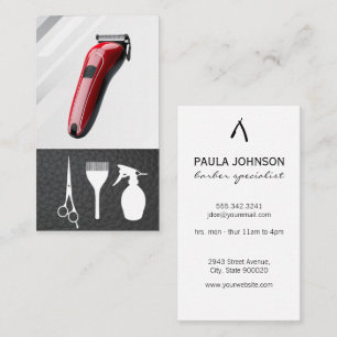 Hair Clippers Barber Tools Business Card