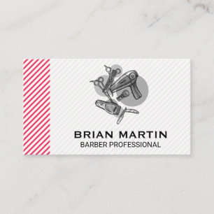 Hair Clippers   Barber Tools Set   Stripes Pattern Business Card