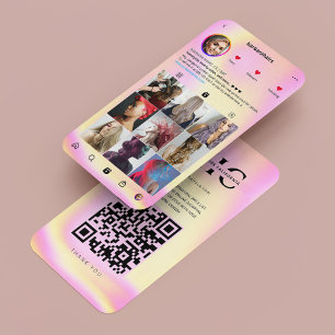 Hair Colorist Stylist Therapist Yellow Pink IG  Business Card