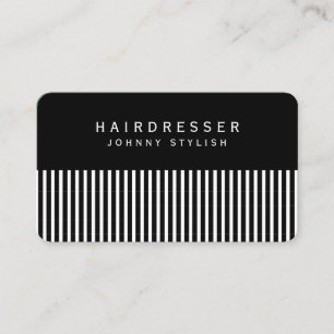 Hair comb inspired look black business card