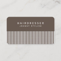 Hair comb inspired look tan business card