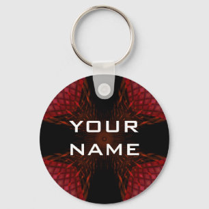 Hair Cross Red Keychain