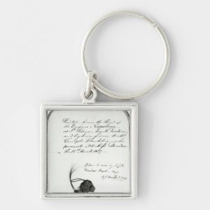 Hair cut from the head of Emperor Napoleon Keychain