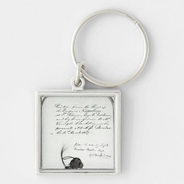 Hair cut from the head of Emperor Napoleon Keychain (Front)