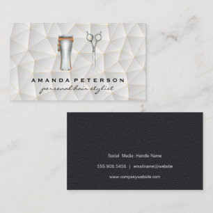 Hair Cutting Tools   Geometric Background Pattern Business Card