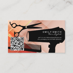 Hair Cutting Tools Scissors Comb Blow Dryer Appointment Card