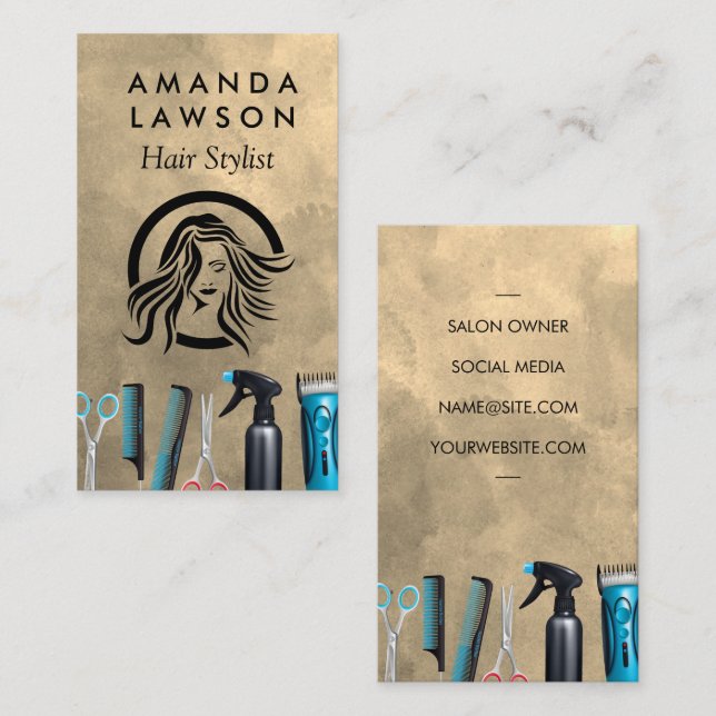 Hair Cutting Tools | Stylist Barber Business Card (Front/Back)