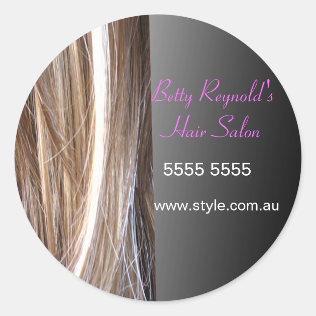 Hair Designed Round Sticker (Front)