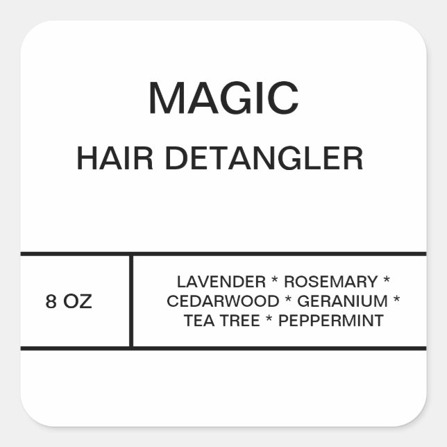 Hair Detangler Label (Front)
