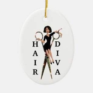 Hair DIVA Ceramic Ornament
