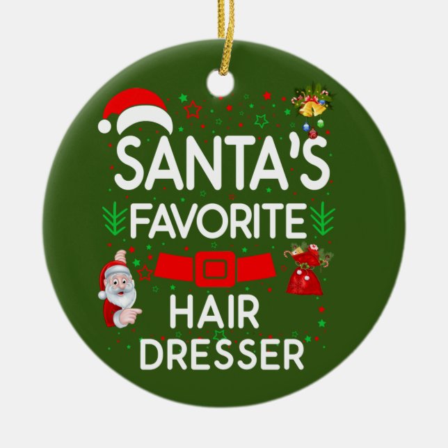 Hair Dresser Ceramic Ornament (Front)