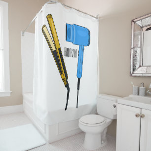 Hair dryer & hair straightener illustration