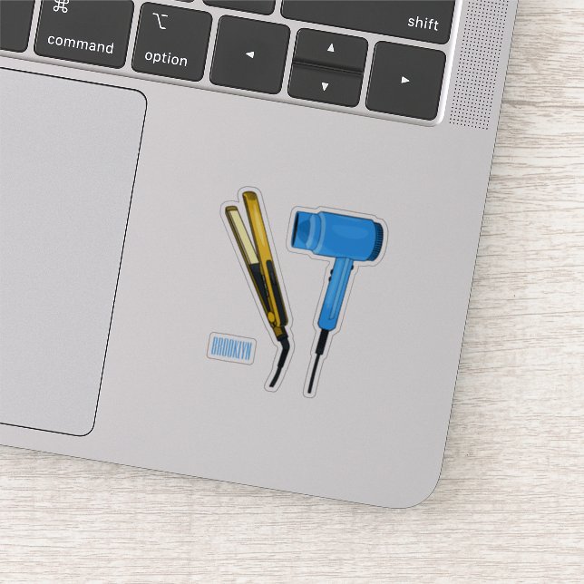 Hair dryer & hair straightener illustration (Detail)