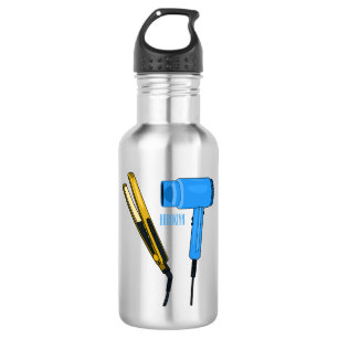 Hair dryer & hair straightener illustration 532 ml water bottle