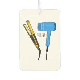 Hair dryer & hair straightener illustration air freshener