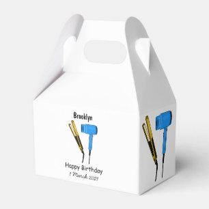 Hair dryer & hair straightener illustration favor box