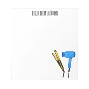 Hair dryer & hair straightener illustration notepad