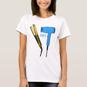 Hair dryer & hair straightener illustration T-Shirt
