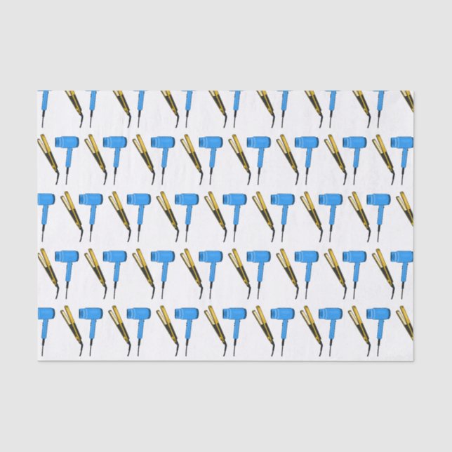 Hair dryer & hair straightener illustration tissue paper (Front)