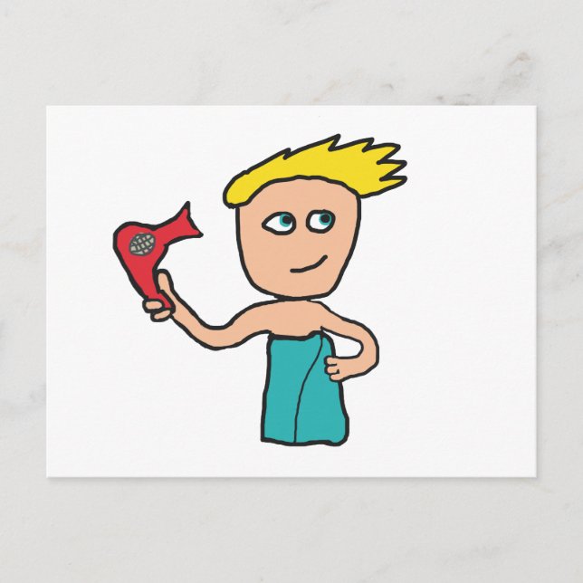 Hair Drying Postcard (Front)