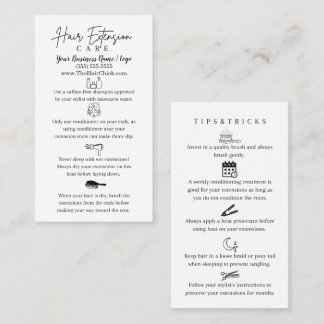 Hair Extension Care Business Card