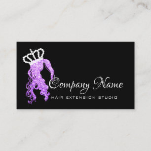 Hair Extension Hair Salon Purp Crown Spark Diamond Appointment Card