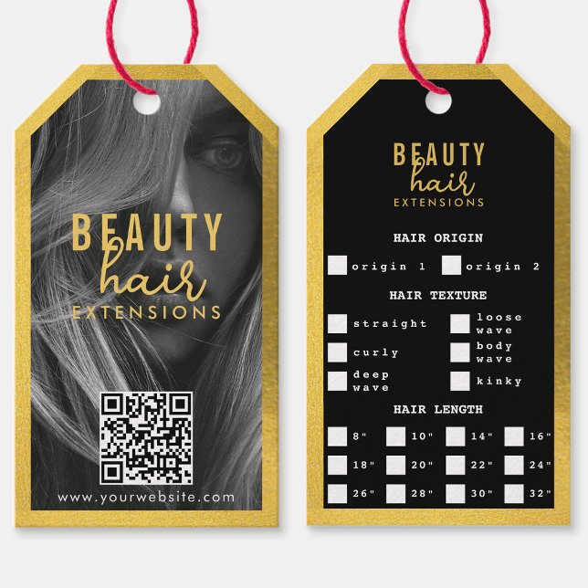 Hair Extensions Packaging Hang Tag Hair Photo Gold (Hair Extensions Packaging Hang Tag Hair Photo Gold)