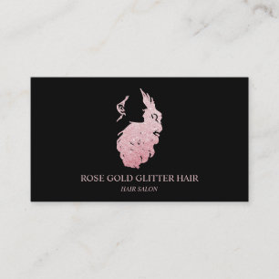 Hair extention Rose gold Business Card