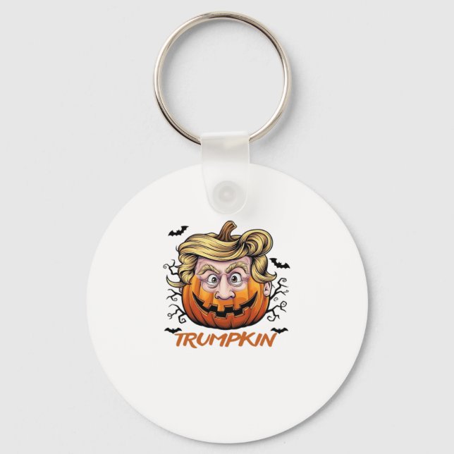Hair Funny Pumpkin Halloween Boo - Political Humou Keychain (Front)