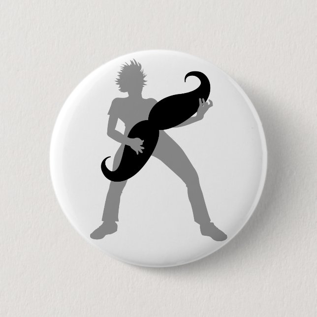 Hair Guitar 2 Inch Round Button (Front)
