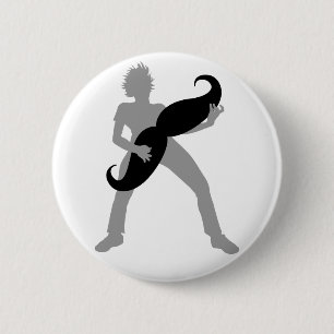 Hair Guitar 2 Inch Round Button