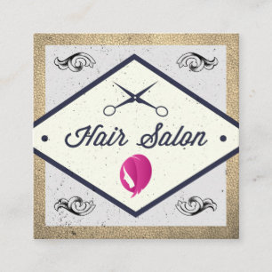 Hair Icon   Hair Salon Square Business Card