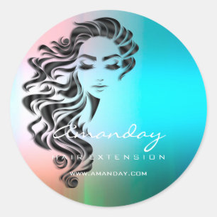 Hair Lash Extension Stylist Makeup Artist Pink VIP Classic Round Sticker