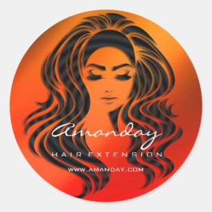 Hair Lash Extension Stylist Makeup Honey Gold Red Classic Round Sticker