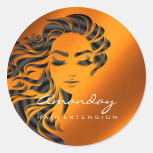 Hair Lashes Extension Stylist Makeup Honey Gold Classic Round Sticker